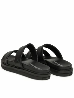 Ciabatte Flat Molded Doublebar Sandal Lth YM0YM01226 Nero