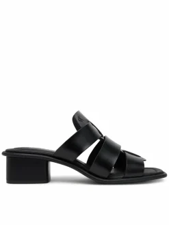 Ciabatte Heel Square Mg Lth YW0YW01702 Nero