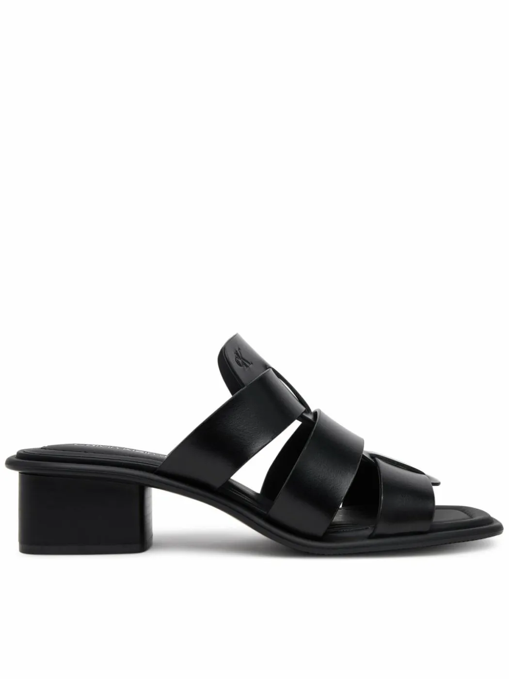 Ciabatte Heel Square Mg Lth YW0YW01702 Nero