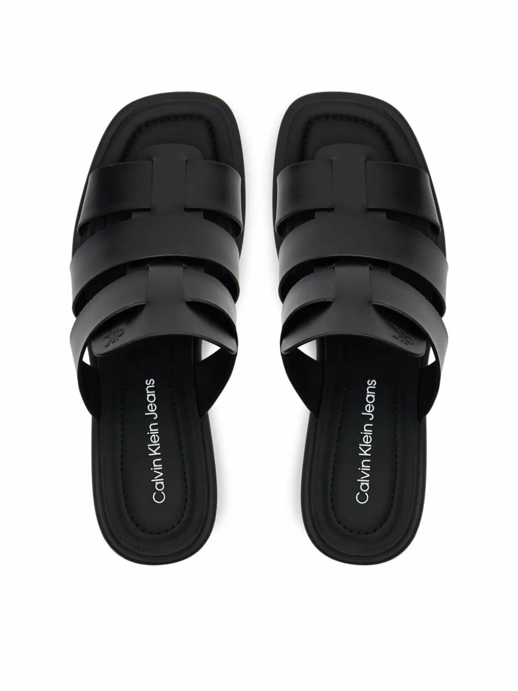 Ciabatte Heel Square Mg Lth YW0YW01702 Nero