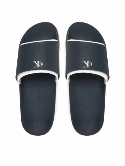 Ciabatte Slide Rubber Neoprene Text YM0YM01234 Blu scuro