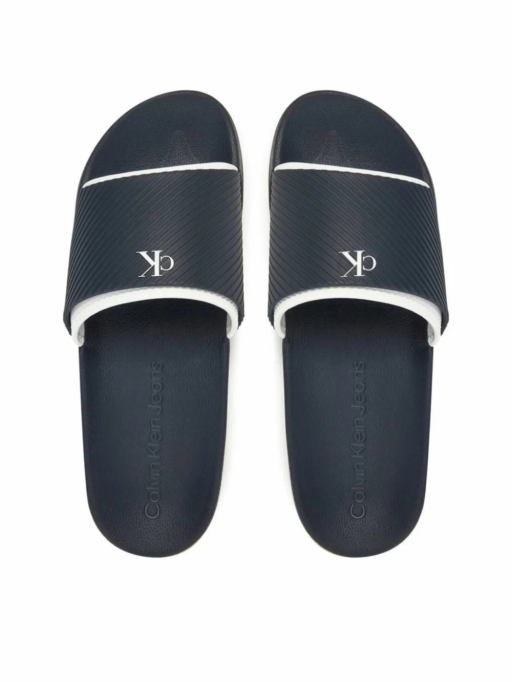 Ciabatte Slide Rubber Neoprene Text YM0YM01234 Blu scuro
