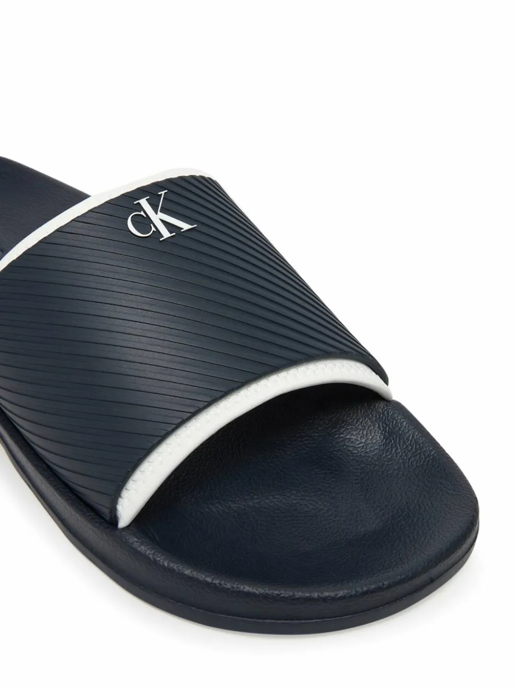 Ciabatte Slide Rubber Neoprene Text YM0YM01234 Blu scuro