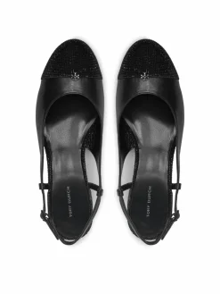 Décolleté Cap-Toe Pave Singback Pump 160256 Nero