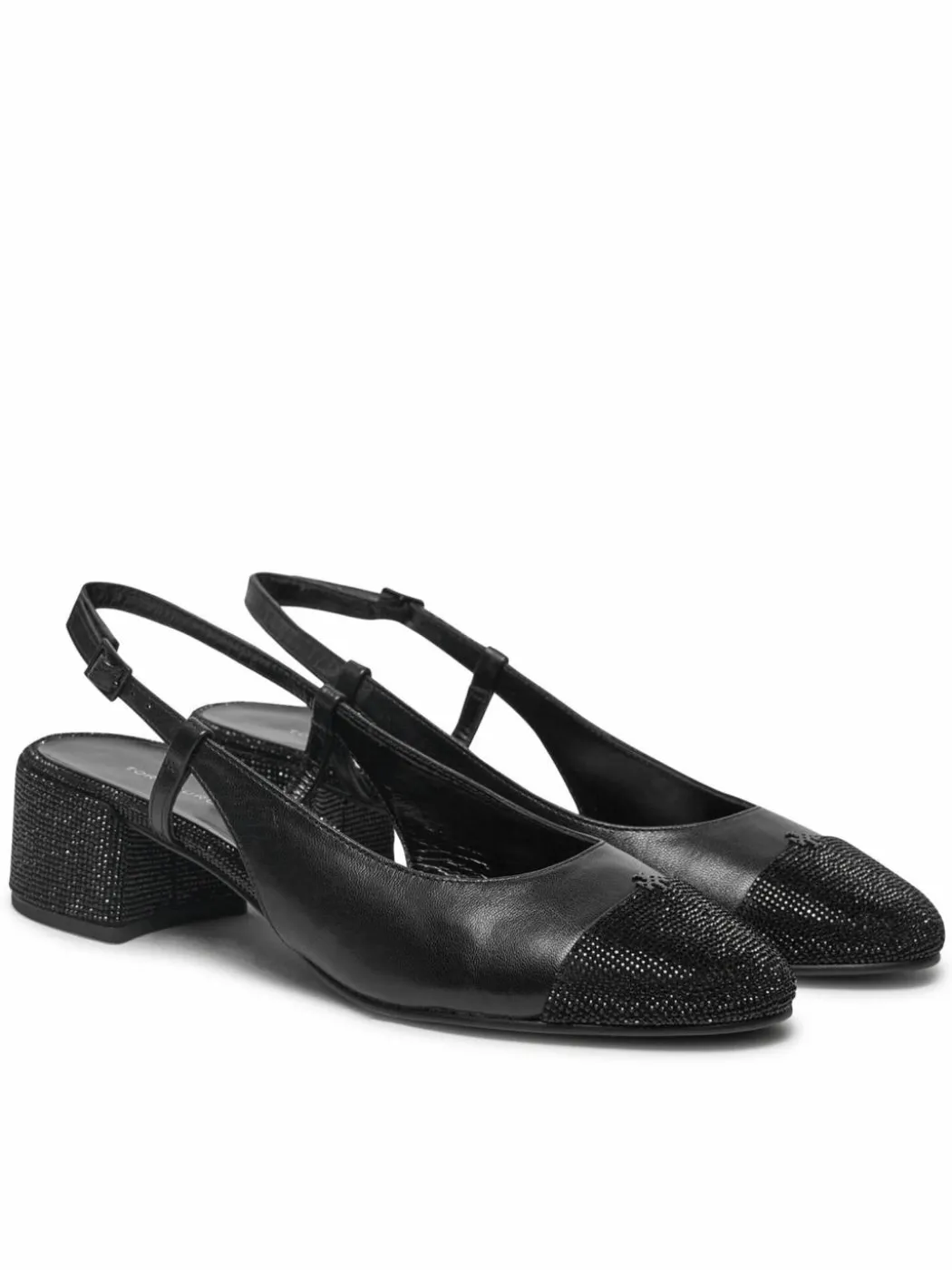 Décolleté Cap-Toe Pave Singback Pump 160256 Nero