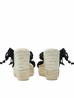 Espadrillas Hamptons Two Braided Bands Wedge Espadrilles K 1.0 WE Nero
