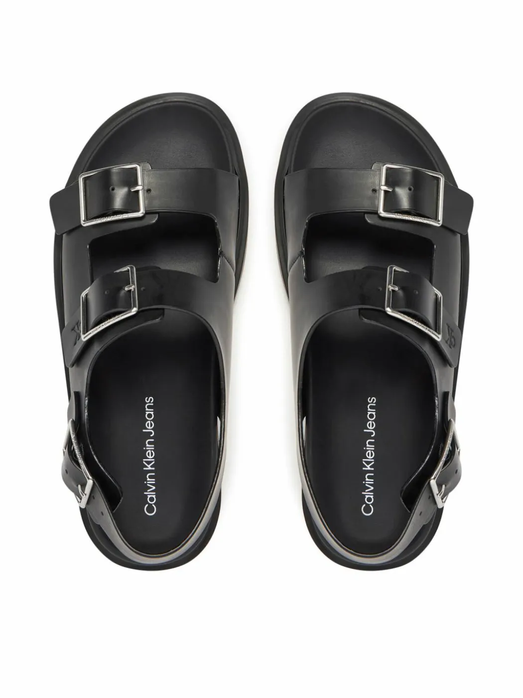 Sandali Flat Molded Sandal Buckle YW0YW01785 Nero