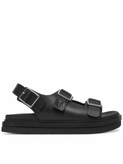 Sandali Flat Molded Sandal Buckle YW0YW01785 Nero