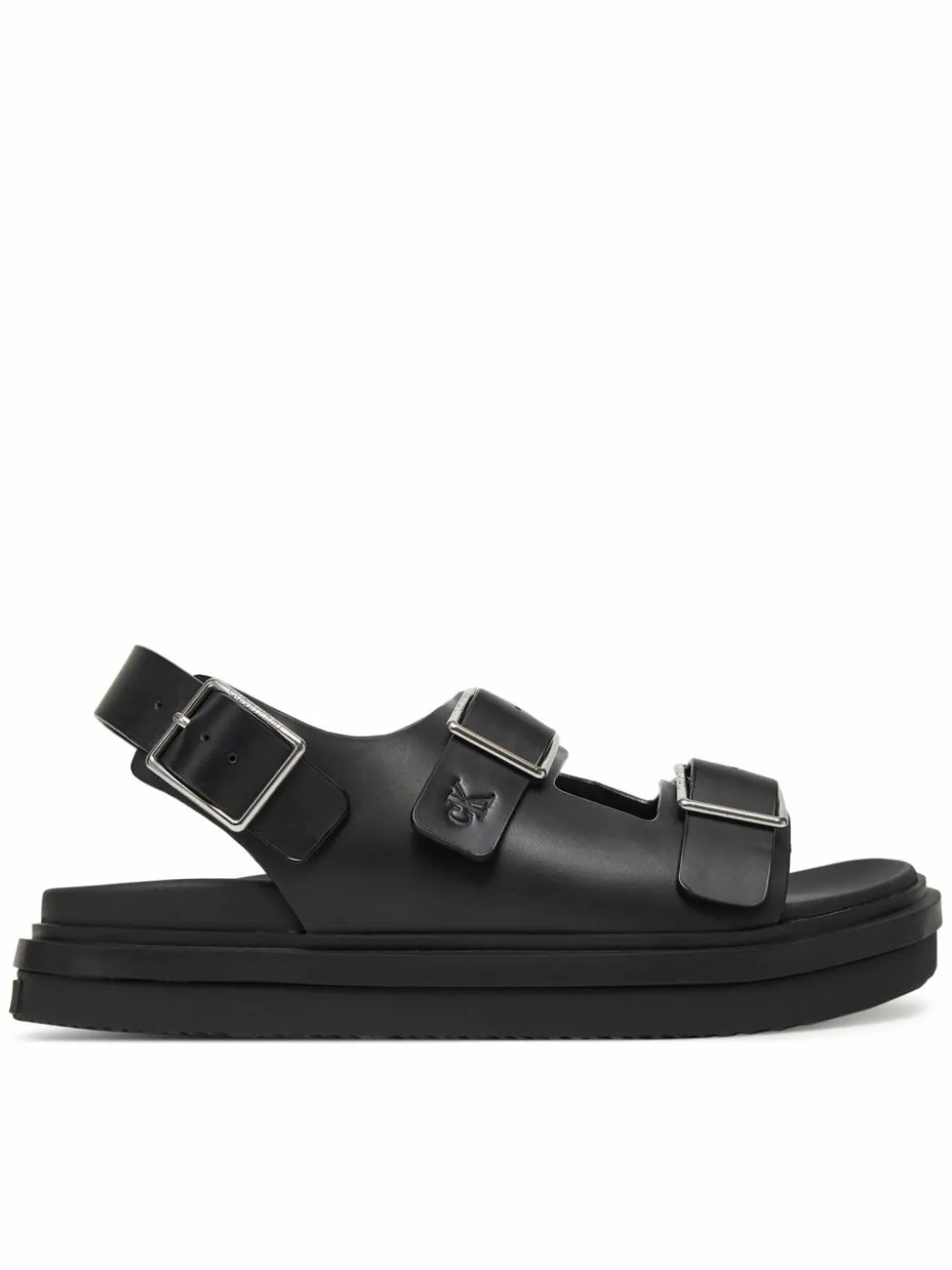 Sandali Flat Molded Sandal Buckle YW0YW01785 Nero
