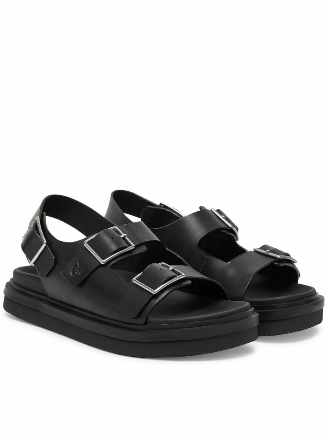 Sandali Flat Molded Sandal Buckle YW0YW01785 Nero