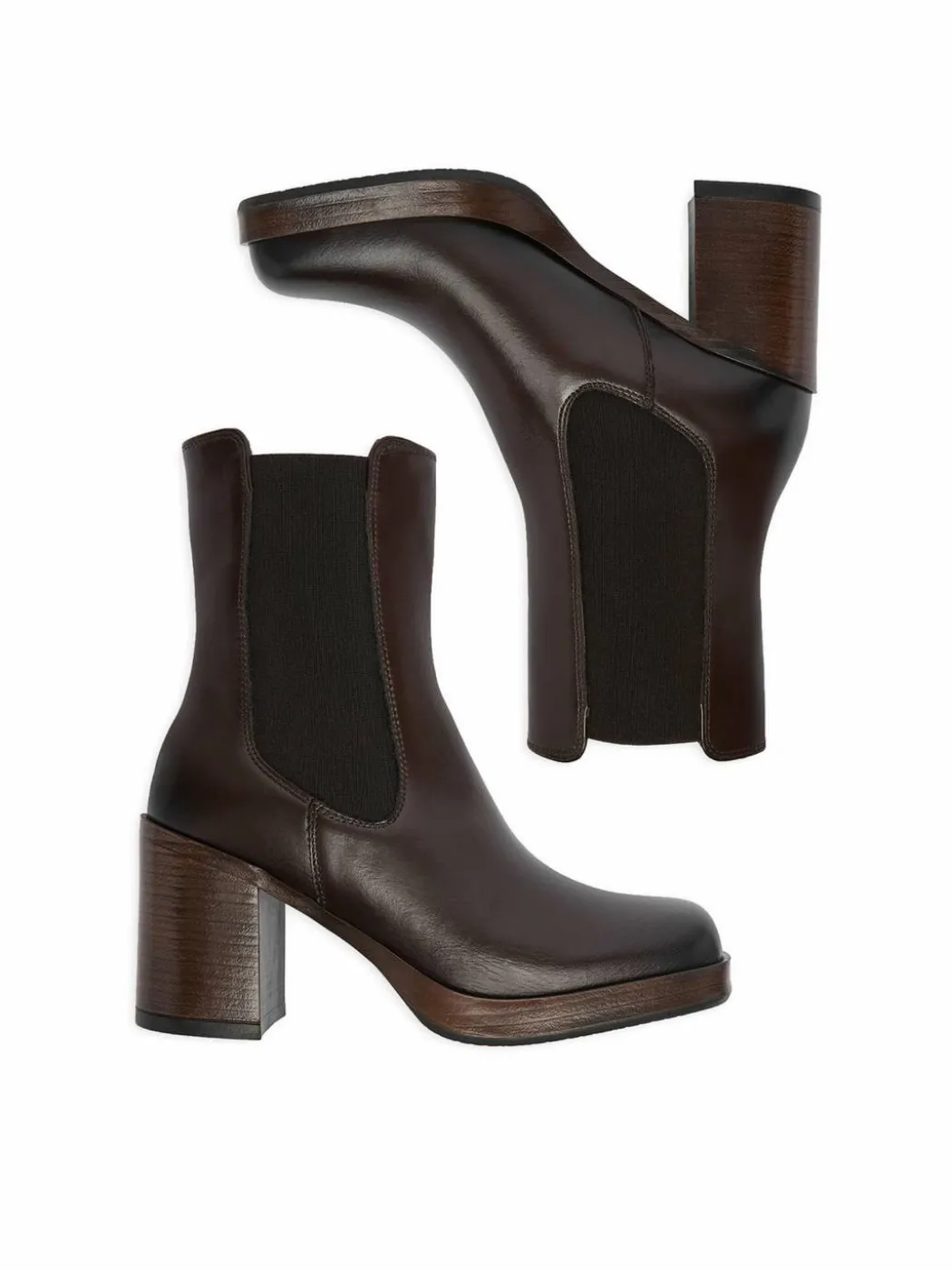 Stivaletti C-27740PE-PLATEAU Marrone scuro